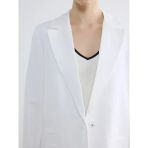 Beyaz Keten Karışımlı Kadın Blazer Ceket