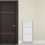 Beyaz Kilitli Metal Ayakkabilik Mac3 - 3 Kapakli - 50X15x103 H