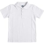 Beyaz Kısa Kol Düz Yakalı 6-16 Yaş Çocuk Okul Lakos Tişört T-Shirt - 80238-BEYAZ - M
