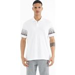 Beyaz Kol Baskı Detaylı Polo Yaka Standart Form Erkek T-shirt - 88240