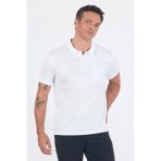 Beyaz Kol Düz Suprem Polo Yaka Cepli %100 Pamuk Comfort Fit Tişört 1011250189