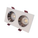 Beyaz Krom Çiftli Sıva Altı Spot Cob Led Armatür GU10 5W Gün Işığı Işık