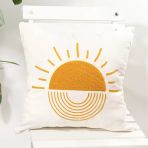 Beyaz Kumaş Punch Nakışlı Dekoratif Kırlent Kılıfı 45 X 45 Cm