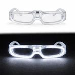 Beyaz LED Işıklı Parti Gözlüğü 3 Modlu – Glow & Gece Eğlence Gözlüğü