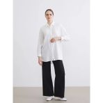 Beyaz Loose Fit Kadın Gömlek Tunik