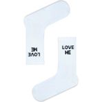 Beyaz Love Me Yazılı Tenis Çorap - Çok Renkli - 37 - 44