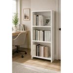 Beyaz Mdf Kitaplık 3 Gözlü Raflı Çok Amaçlı Kitaplık Dolabı 104X55x23 Cm