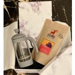 Beyaz Mermer French Press & Filtre Kahve Sevgiliye Hediye Seti