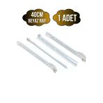 Beyaz Metal Çekmece Rayı Tekerlekli Mobilya Dolap Çekmece Rayı(Beyaz)(Takım)(Metal) 40Cm 40Cm - 1 Adet
