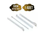Beyaz Metal Çekmece Rayı Tekerlekli Mobilya Dolap Çekmece Rayı(Beyaz)(Takım)(Metal) 50Cm 50Cm - 1 Adet