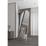 Beyaz Metal Çerçeveli Oval Ayaklı Boy Aynası 180X70 cm