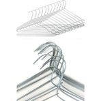 Beyaz Metal Elbise Askısı 12'li, 2,5mm, Dayanıklı ve Şık Tasarım - Seçenek 1 - Ahşap Bej - Siyah