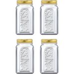 Beyaz Metal Kapaklı 80390 Kavanoz 1500CC, 4'lü Set - Ahşap - Bej - Siyah