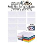 Beyaz Mini Zarf 7X9 Cm Not Kağıtlı 100 Adet Küçük Beyaz Zarf Mektup Oyun Zarfı Doğum Günü Dilekleri Zarfı Canlı Renk