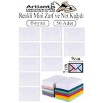 Beyaz Mini Zarf 7X9 Cm Not Kağıtlı 50 Adet Küçük Beyaz Zarf Mektup Oyun Zarfı Doğum Günü Dilekleri Zarfı Canlı