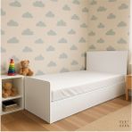 Beyaz Minimalist Tek Kişilik Karyola - 100 x 200 cm