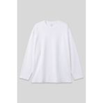 Beyaz O Yaka Rahat Form Battal Büyük Beden Uzun Kollu Erkek T-Shirt - 88107 - 5XL