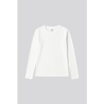 Beyaz O Yaka Standart Fit Uzun Kollu Basic Kadın T-Shirt - 97312