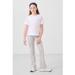 Beyaz Pamuklu O Yaka Oversize Fit Basic Kız Çocuk T-Shirt - 75182