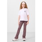 Beyaz Pamuklu O Yaka Oversize Fit Baskılı Kız Çocuk T-Shirt - 75178
