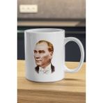 Beyaz Papyonlu Atatürk Kupa - Atatürk Baskılı Kupa Bardak - 1 Adet - 199 ml