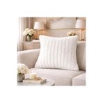 Beyaz Peluş Kırlent Kılıfı 43x43 cm Yumuşak Dokulu Dekoratif Koltuk Yastık Kılıfı MB123