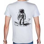 Beyaz Penguen Astronaut T-Shirt %100 Pamuklu Beyaz Penye Basic Erkek Tişört - XL