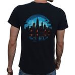 Beyaz Penguen City T-Shirt Pamuklu Siyah Penye Basic Erkek Tişört - 2XL
