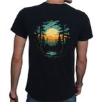 Beyaz Penguen Forest Siyah Erkek T-shirt