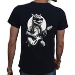 Beyaz Penguen Guitar Siyah Penye Basic Erkek Tişört