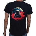 Beyaz Penguen Man On The Moon T-Shirt %100 Pamuklu Siyah Penye Basic Erkek Tişört - XL