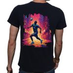 Beyaz Penguen Neon Spor Siyah Penye Basic Erkek Tişört
