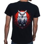 Beyaz Penguen Owl Siyah Penye Basic Erkek Tişört