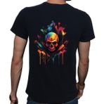 Beyaz Penguen Skull Siyah Penye Basic Erkek Tişört