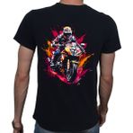 Beyaz Penguen Splash Gp T-Shirt %100 Pamuklu Siyah Penye Basic Erkek Tişört