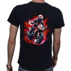 Beyaz Penguen Splash Gp T-Shirt Pamuklu Siyah Penye Basic Erkek Tişört - 2XL