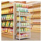 Beyaz Perakende Snack Ekran Raf Zemin Ayakta Ekmek nizer Kanca Büyük Süpermarket Snack Sepeti Banyo Oturma Odası Ofis için 50x27x166CM