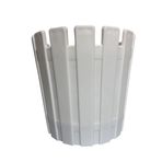 Beyaz Plastik Saksı, Çıtalı Tasarım, Modern Stil, Ev ve Bahçe için Dekoratif Saksı 16x15 cm