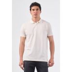 Beyaz Polo Yaka Pamuklu Düz Renk Slim Fit Erkek T-shirt - XL