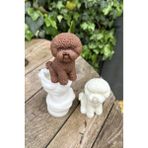 Beyaz Poodle Köpek Mum Kalıbı, Silikon, 1 Adet - Seçenek 1