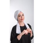 Beyaz Pratik Hazır Geçmeli Tesettür Bone Kesik Elyaf Sade 2111_42