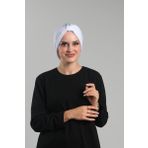 Beyaz Pratik Hazır Geçmeli Tesettür Bone Sandy Pileli Salaş 2121_42