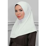 Beyaz Pratik Hazır Geçmeli Tesettür Eşarp Sandy Kumaş Sade 1600_42