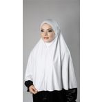 Beyaz Pratik Hazır Geçmeli Tesettür Eşarp Viskon Arkası Lastikli Peçeli 2112_42