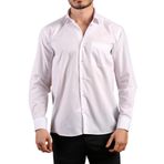 Beyaz Rahat Kesim Cepli Uzun Kol Regular Fit Erkek Gömlek - 150-1
