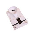 Beyaz Rahat Kesim Micro Kumaş Kol Düğmeli Regular Fit Erkek Gömlek - 190-1