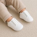 Beyaz Rahat Yumuşak Yenidoğan Bebek Patik Ayakkabı 17-18-19