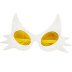 Beyaz Renk Bıyık Tasarımlı Kedi Parti Gözlüğü 19X11 cm - Lisinya - 001-Renkli