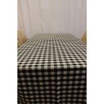 Beyaz Renk Kare Desenli Full Akrilik Dokuma Masa Örtüsü 150X220 cm - standart