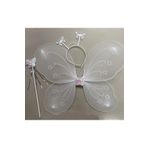 Beyaz Renk Kelebek Kanadı Tacı ve Sopası 50x37 cm (5440)